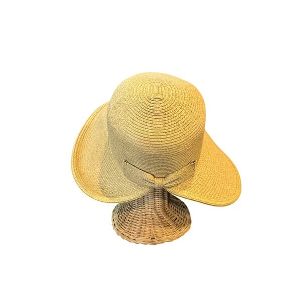 Aguaclara Wide Brim Straw Sun Hat Beige Beach Resort Coastal Vacation Hat main image 7